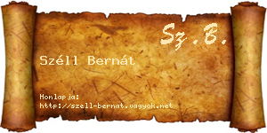 Széll Bernát névjegykártya